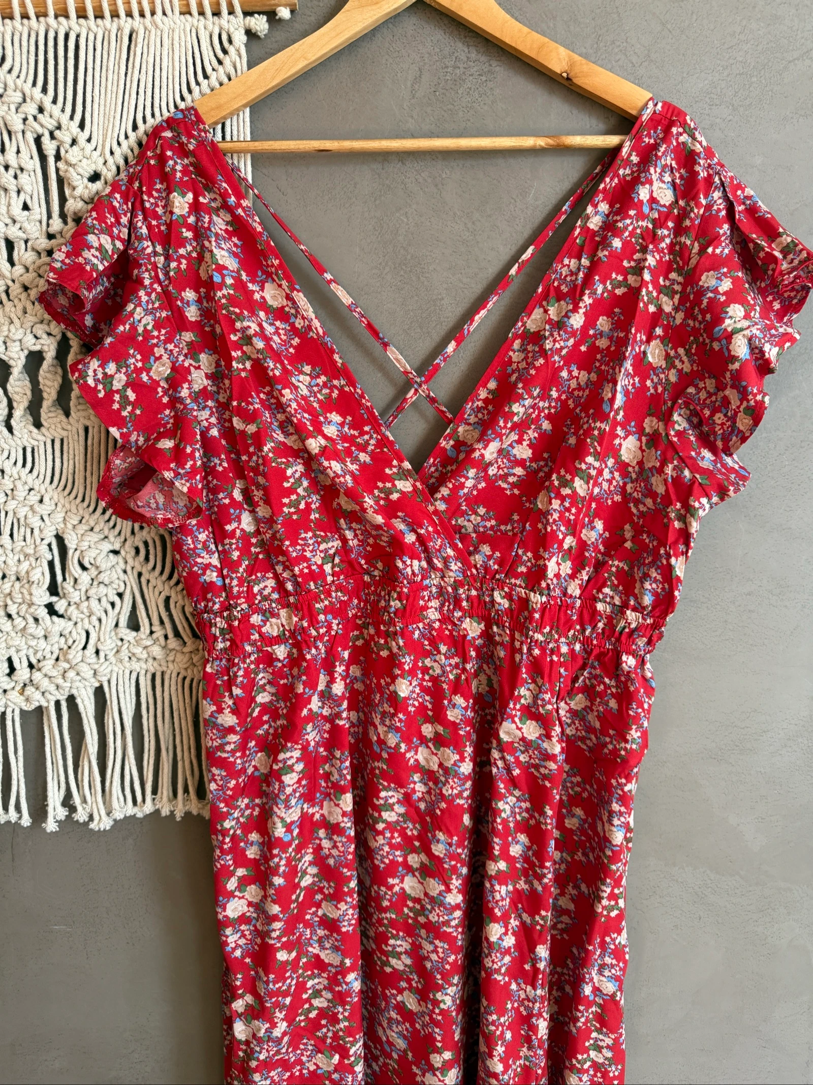 Vestido tamanho 52 de verão decote cruzado para férias ao sol – photo 3